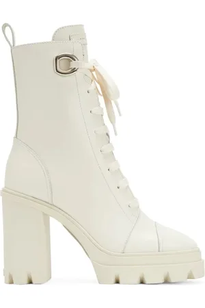 Giuseppe Zanotti Schoenen, Dames, Wit, 40 EU, Leer, Enkellaarsjes