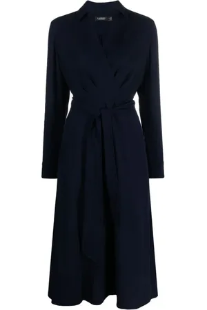 Ralph Lauren Kleedjes, Dames, Blauw, S, Polyester, Midi Kleedjes