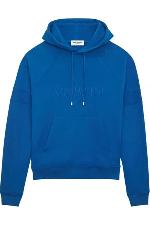 Saint Laurent Sweatshirts & Hoodies, Heren, Blauw, S, Katoen, Hoodie
