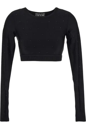 VERSACE Tops, Dames, Zwart, XS, Polyester, Long Sleeve Tops