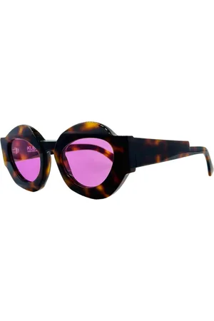 KUBORAUM Accessoires, Dames, Bruin, ONE Size, Unieke Bruin Roze Zonnebril X22