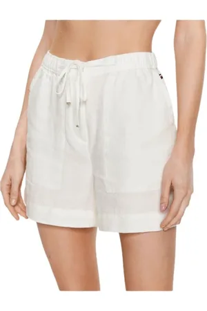 Tommy Hilfiger Korte broeken, Dames, Wit, XS, Linnen, Short Shorts