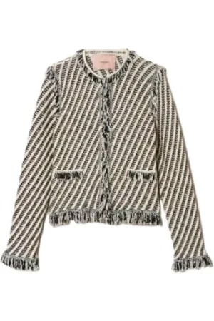 Twin-Set Jassen, Dames, Veelkleurig, L, Katoen, Gestreepte Motief Jas
