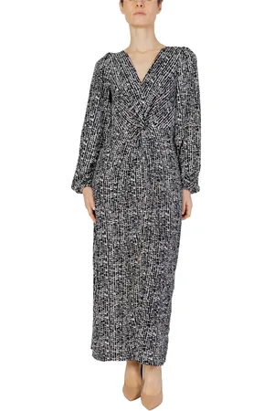 JACQUELINE DE YONG Kleedjes, Dames, Zwart, L, Polyester, Maxi Kleedjes