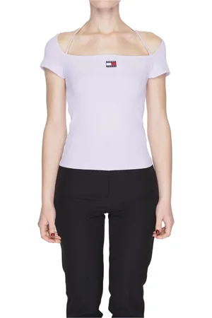 Tommy Hilfiger Tops, Dames, Paars, L, Polyester, T-Shirts