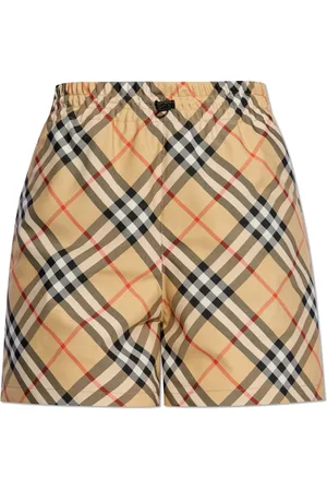 Burberry Korte broeken, Dames, Veelkleurig, S, Polyester, Geruite Shorts