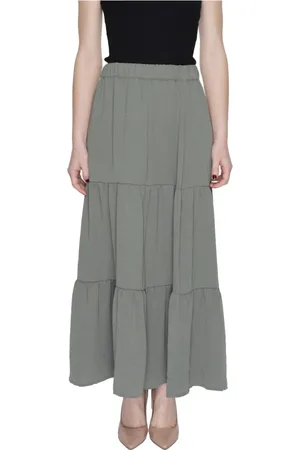JACQUELINE DE YONG Rokken, Dames, Groen, L, Polyester, Midi Skirts