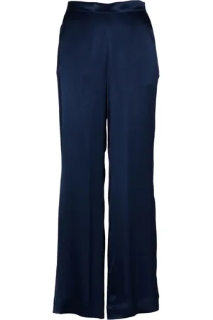 SEMICOUTURE Broeken, Dames, Blauw, XS, Wide Broeken