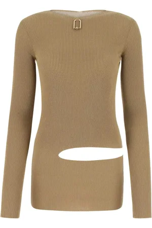 Quira Tops, Dames, Bruin, S, Katoen, Long Sleeve Tops