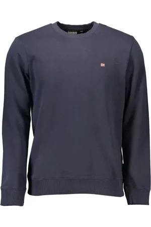 Napapijri Sweatshirts & Hoodies, Heren, Blauw, M, Katoen, Geborduurde Biologisch Katoenen Trui