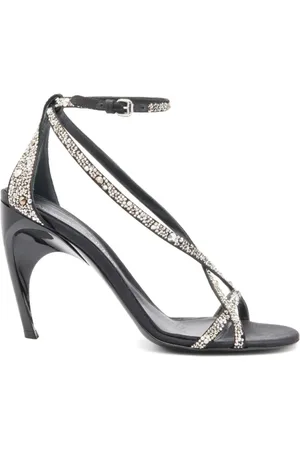 Alexander McQueen Schoenen, Dames, Zwart, 39 EU, Satijn, High Heel Sandalen