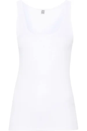 Totême Tops, Dames, Wit, M, Katoen, Sleeveless Tops