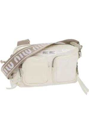 Miu Miu Pre-owned, Dames, Wit, ONE Size, Leer, Tweedehands leren schoudertassen
