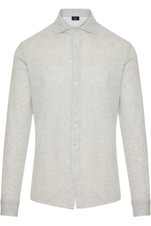 BARBA Overhemden, Heren, Grijs, M, Katoen, Casual Shirts