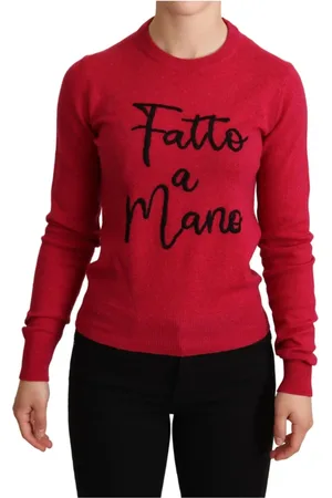 Dolce & Gabbana Truien, Dames, Roze, M, Wol, Round-neck Truien