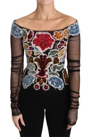 Dolce & Gabbana Tops, Dames, Veelkleurig, L, Katoen, Long Sleeve Tops