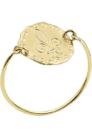 Inès de la Fressange Accessoires, Dames, Geel, 48 MM, Vergulde Lutetia Lelie Ring