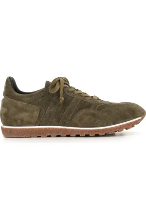ALBERTO FASCIANI Schoenen, Heren, Groen, 43 EU, Suède, Militair Groen Suède Kurk Zool Sneakers