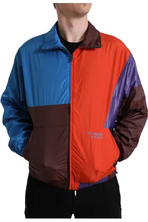 Dolce & Gabbana Jassen, Heren, Veelkleurig, L, Blok Windbreaker Jas