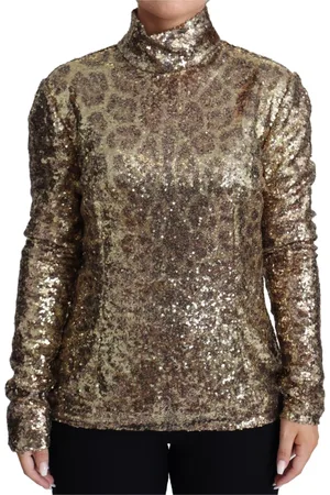 Dolce & Gabbana Tops, Dames, Geel, L, Polyester, Long Sleeve Tops