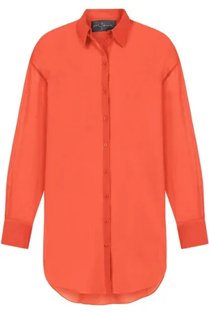 Cortana Blouses & Shirts, Dames, Rood, 2Xl, Katoen, Matias Katoenen Voile Ruimvallend Overhemd