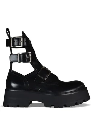Alexander McQueen Schoenen, Dames, Zwart, 39 EU, Leer, Boots