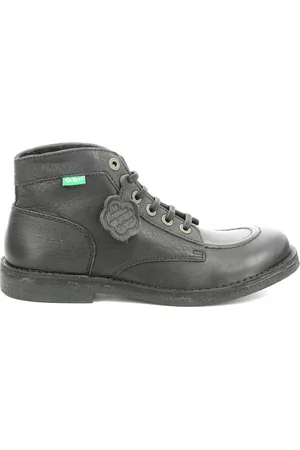 Kickers Schoenen, Heren, Zwart, 40 EU, Leer, Comfort Leren Veterschoenen