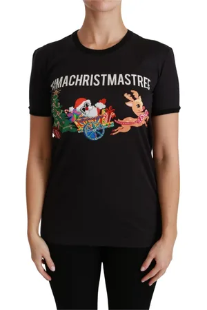 Dolce & Gabbana Tops, Dames, Zwart, M, Katoen, T-Shirts