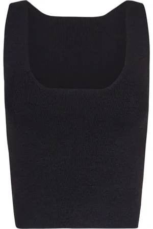 Cortana Tops, Dames, Zwart, L, Leer, Zwarte Zijden Tussah Tanktop