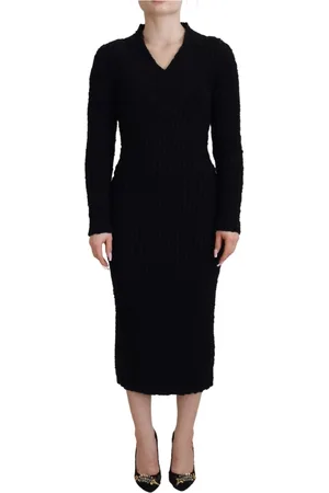 Dolce & Gabbana Kleedjes, Dames, Zwart, 3Xs, Wol, Knitted Kleedjes