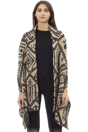 ALPHA STUDIO Truien, Dames, Bruin, ONE Size, Scandinavische Jacquard Dubbelzijdige Sjaal