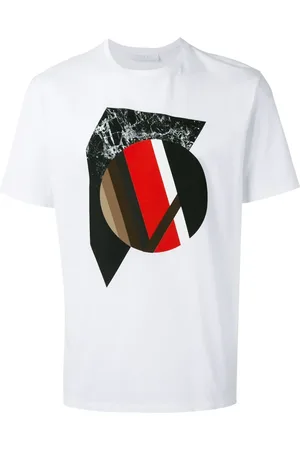 Neil Barrett Tops, Heren, Wit, S, Katoen, T-Shirts