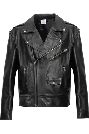 Vetements Jassen, Heren, Zwart, S, Leather Jassen