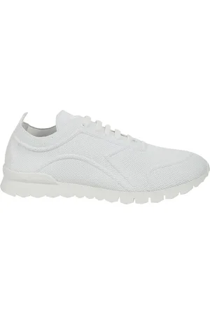Kiton Schoenen, Heren, Wit, 44 EU, Katoen, Witte Sneakers met Stoffen Textuur