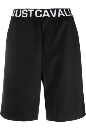 Roberto Cavalli Korte broeken, Heren, Zwart, L, Polyester, Shorts