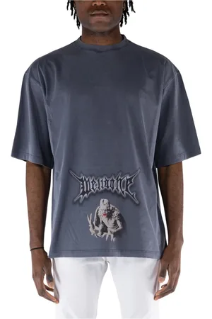 We11 Done Tops, Heren, Blauw, L, Katoen, T-Shirts