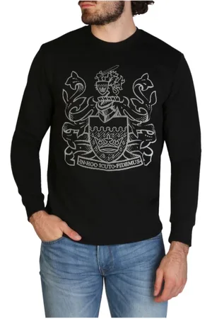 Aquascutum Sweatshirts & Hoodies, Heren, Zwart, S, Katoen, Lente/Zomer Heren Sweatshirt Rode Ronde Hals