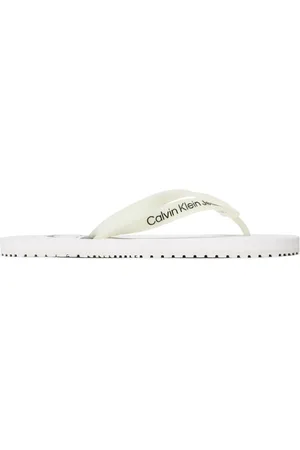 Calvin Klein Schoenen, Heren, Wit, 41 EU, Heren Flip Flops Lente/Zomer Collectie
