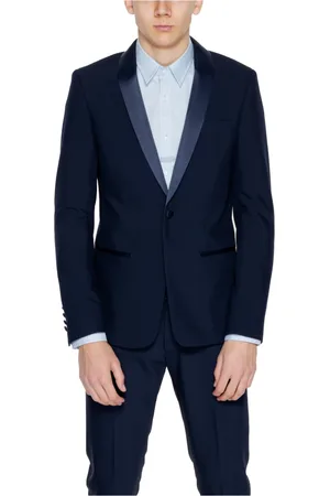 Antony Morato Jassen, Heren, Blauw, XL, Polyester, Heren Pak Jas Lente/Zomer Collectie