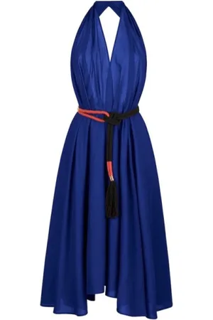 MARE DI LATTE Kleedjes, Dames, Blauw, ONE Size, Katoen, Paars Blauw Aline Paréo Malin