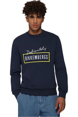 Bikkembergs Sweatshirts & Hoodies, Heren, Blauw, M, Navy Regular Pull Sweater