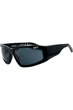 OFF-WHITE Accessoires, unisex, Zwart, ONE Size, Sportieve zonnebril met asymmetrisch logo