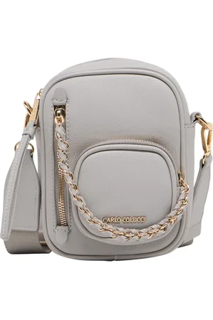 Carlo Colucci Tassen, Dames, Grijs, ONE Size, Kettingtas Della