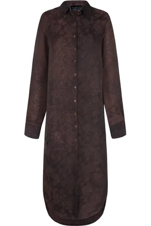 Cortana Blouses & Shirts, Dames, Rood, XL, Linnen, Malaysia, lang bordeaux jacquard overhemd