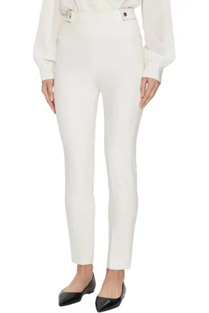 HUGO BOSS Broeken, Dames, Wit, S, Polyester, Tiluna Sidezip Broek