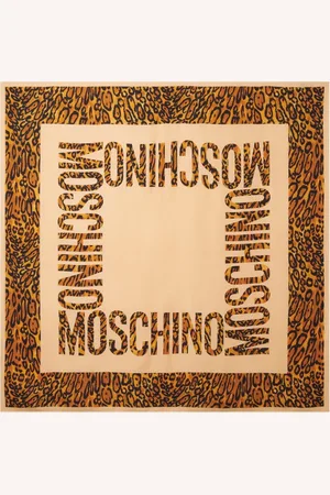 Moschino Accessoires, Dames, Veelkleurig, ONE Size, Luipaardprint Zijden Pochette