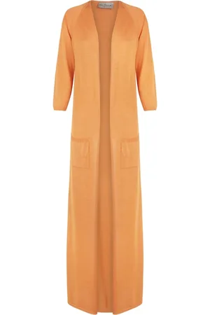 Cortana Truien, Dames, Oranje, 2Xl, Tulsi, zijden gebreid jasje mandarijn