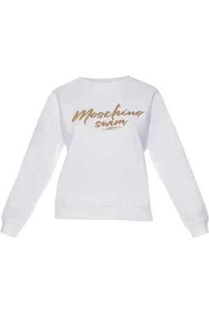 Moschino Sweatshirts & Hoodies, Dames, Wit, L, Katoen, Witte Sweatshirt met Lange Mouwen Swim