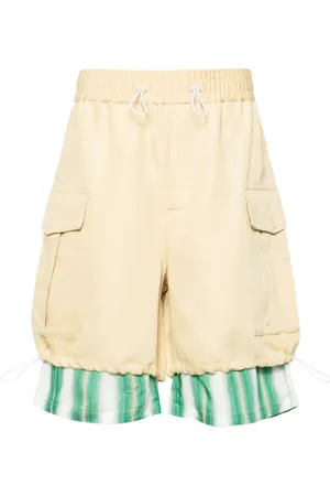 WALES BONNER Korte broeken, Heren, Veelkleurig, S, Katoen, Gele Cargo Shorts Twill Stof