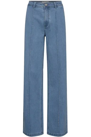 Sofie Schnoor Jeans, Dames, Blauw, S, Denim, Lichtblauwe Denim Wijde Pijp Jeans